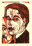 Ernst Ludwig Kirchner Man's head - Selfportrait oil painting reproduction